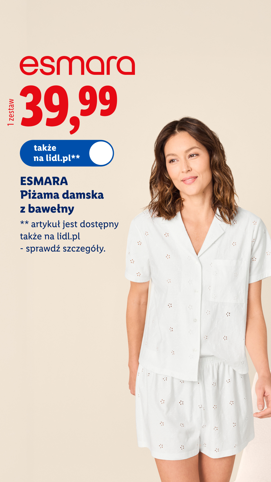 esmara piżama damska z bawełny 39,99 zł/1 zestaw, artykuł dostępny także na lidl.pl – sprawdź szczegóły.