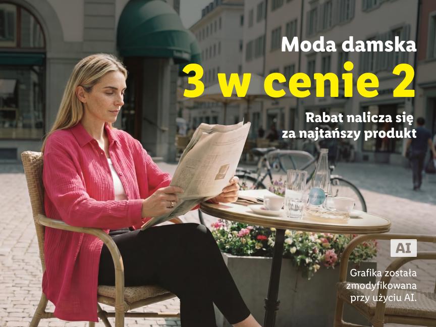 Moda damska 3 w cenie 2 rabat nalicza się za najtańszy produkt Grafika została zmodyfikowana przy pomocy ai