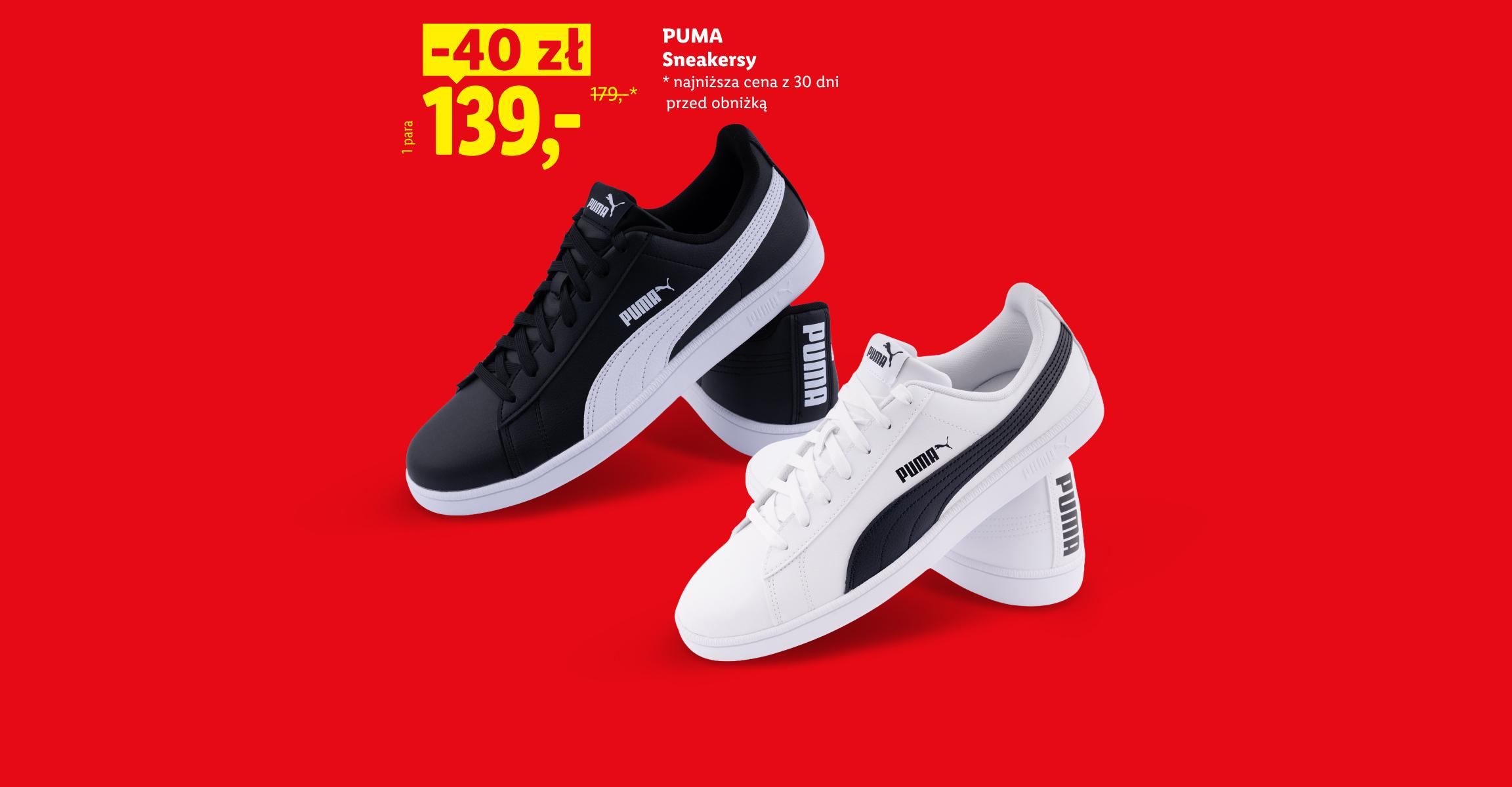 Jeszcze więcej oszczędności. To się opłaca. PUMA Sneakersy 40 zł taniej, cena 139. Najniższa cena z 30 dni przed obniżką 179.