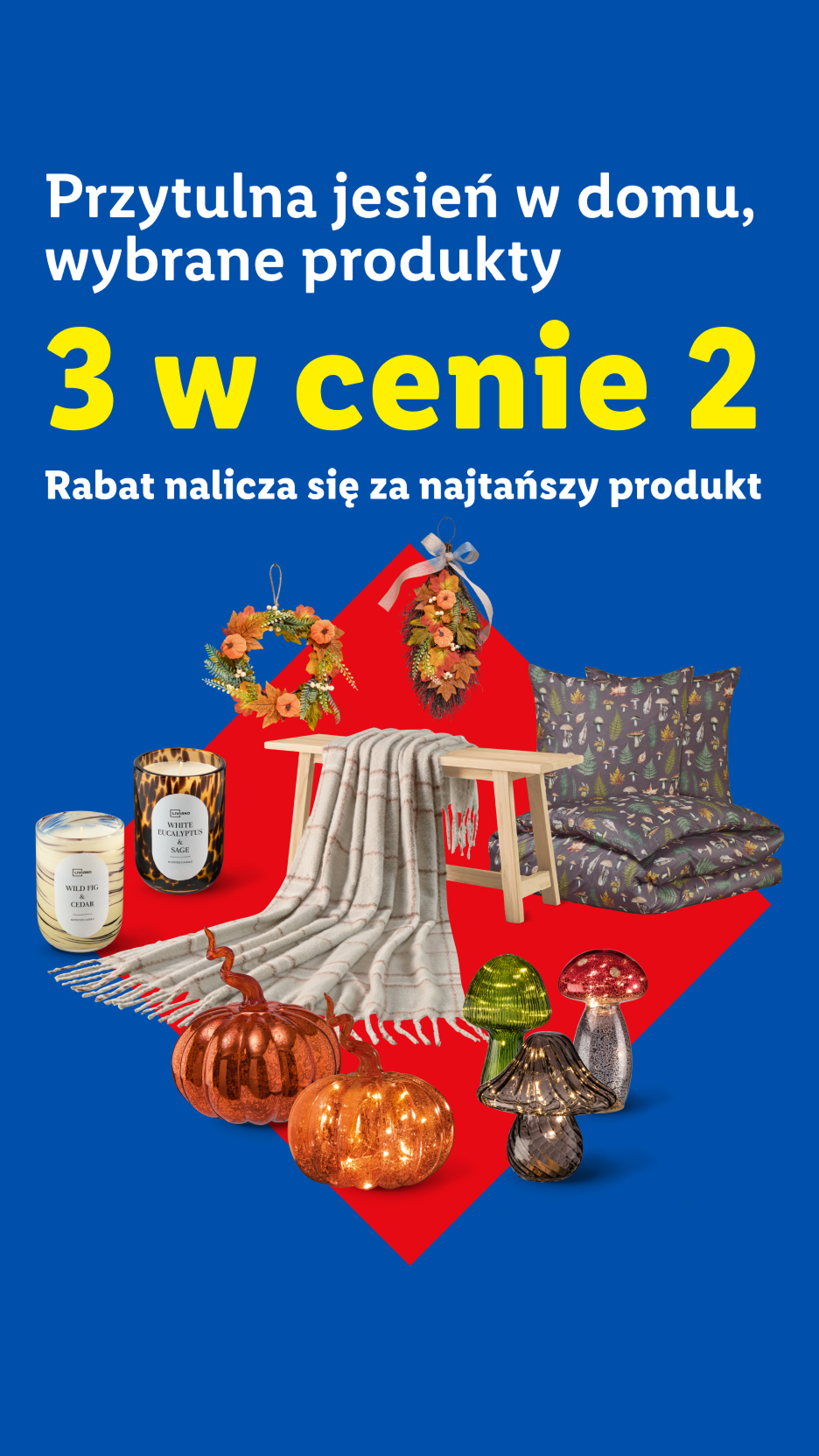 Jesienne dekoracje domowe w promocji 3 w cenie 2.