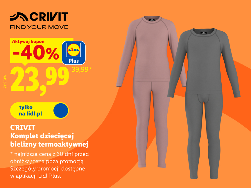 Dziecięcy komplet bielizny termoaktywnej w kolorze różowym i szarym.