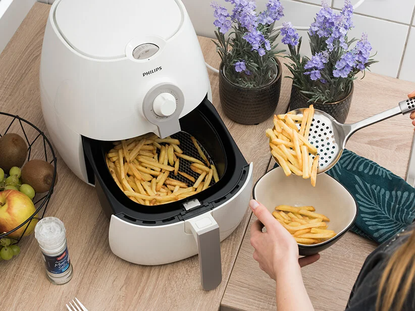 Frytkownica Philips i frytki.